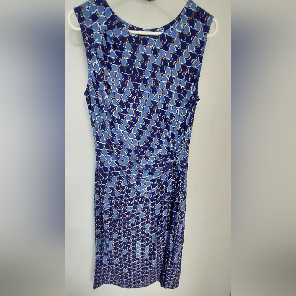 Nic +Zoe Elegant Blue Patterned Dress